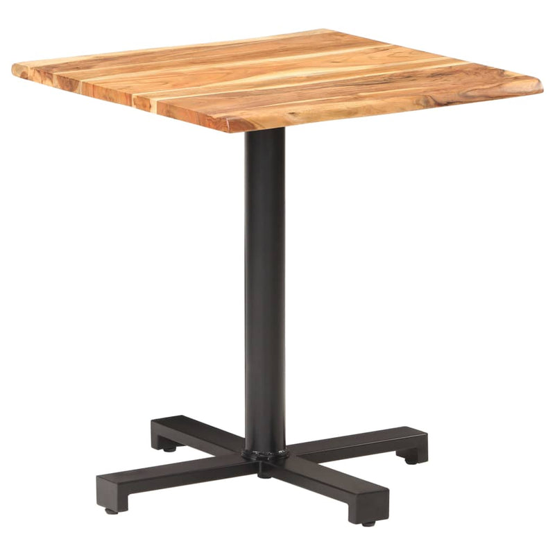 vidaXL Bistro Table with Live Edges 50x50x75 cm Solid Acacia Wood