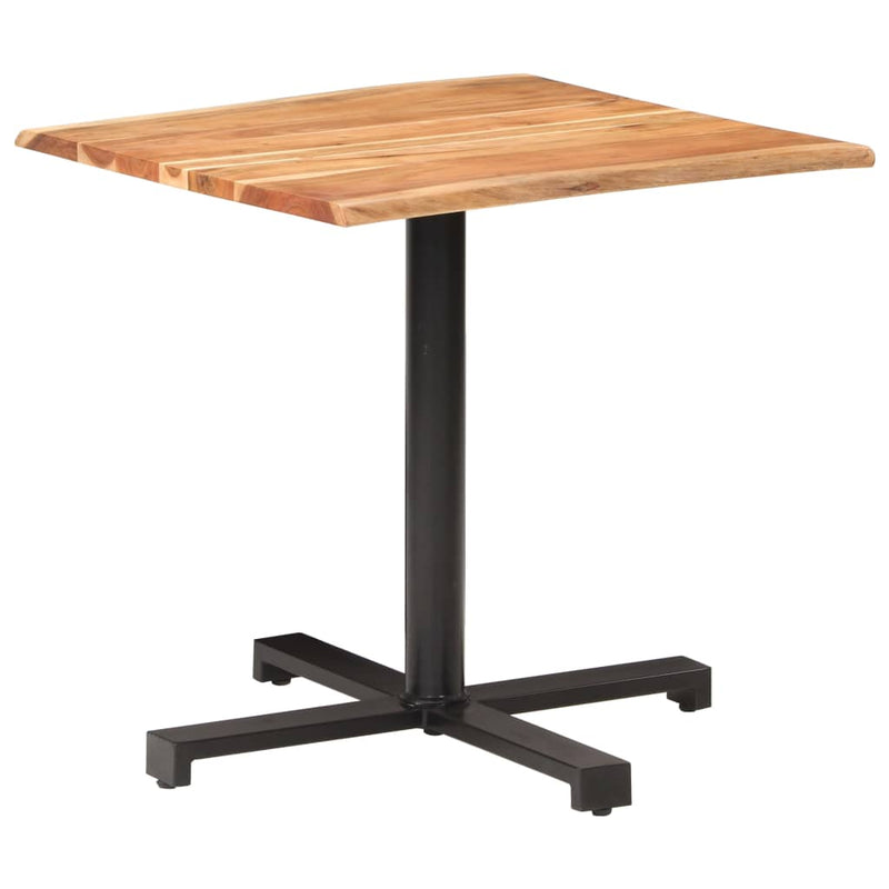vidaXL Bistro Table with Live Edges 50x50x75 cm Solid Acacia Wood