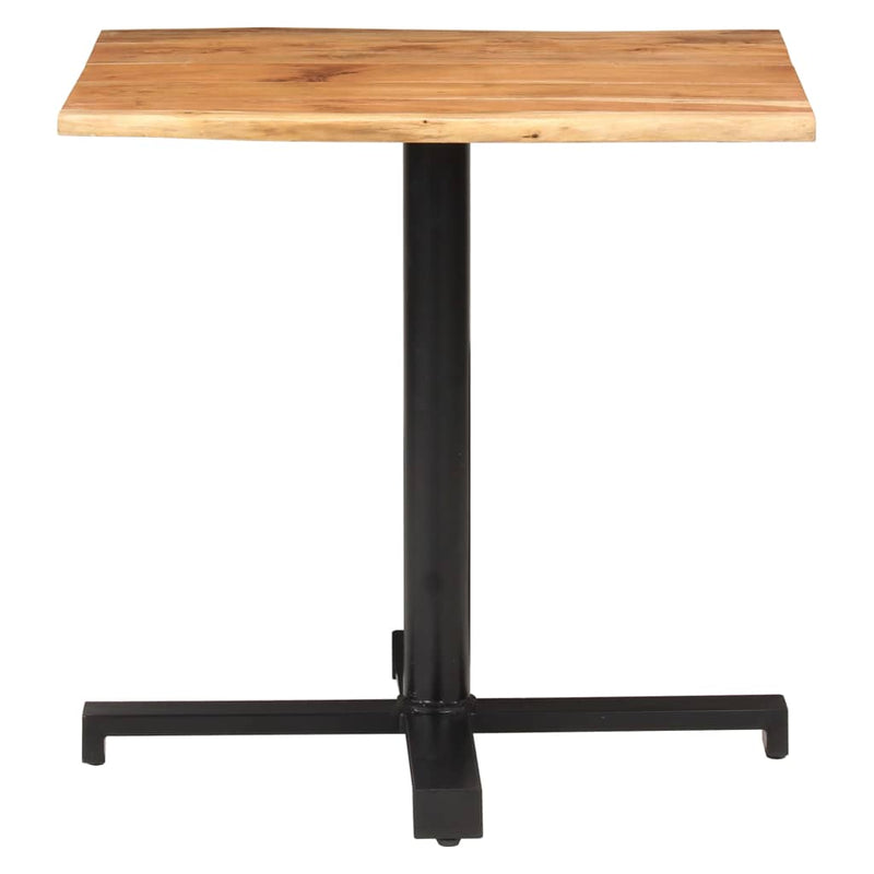 vidaXL Bistro Table with Live Edges 50x50x75 cm Solid Acacia Wood