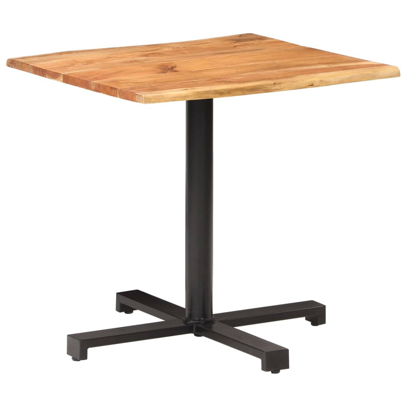 vidaXL Bistro Table with Live Edges 50x50x75 cm Solid Acacia Wood