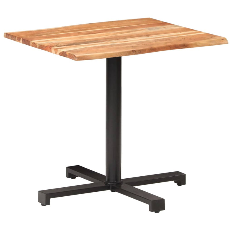 vidaXL Bistro Table with Live Edges 50x50x75 cm Solid Acacia Wood