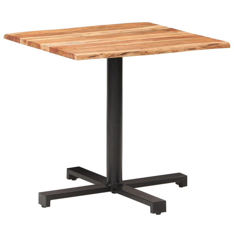 vidaXL Bistro Table with Live Edges 50x50x75 cm Solid Acacia Wood