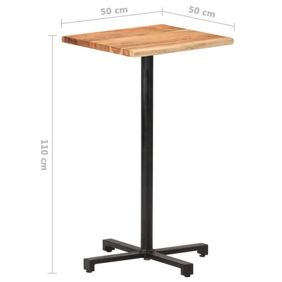 vidaXL Bar Table with Live Edges 60x60x110 cm Solid Acacia Wood