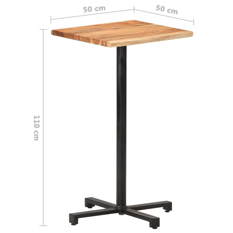 vidaXL Bar Table with Live Edges 60x60x110 cm Solid Acacia Wood