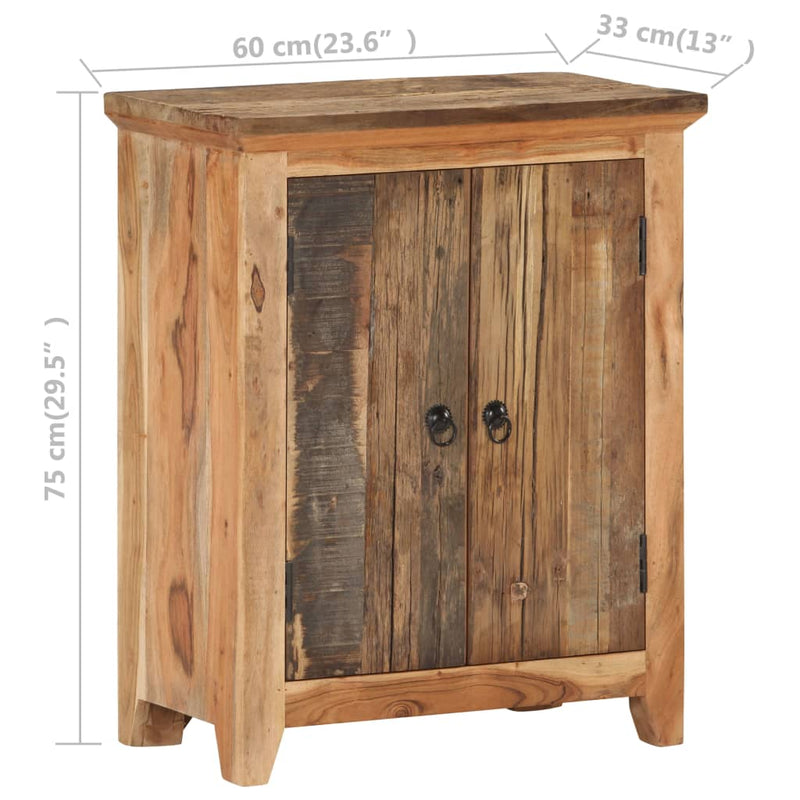 vidaXL Sideboard 60x33x75 cm Solid Acacia Wood and Reclaimed Wood