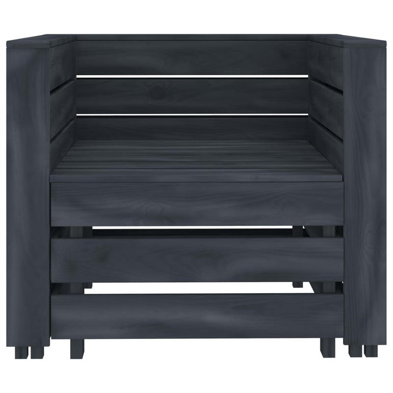 vidaXL 2 Piece Garden Pallet Lounge Set Grey Wood