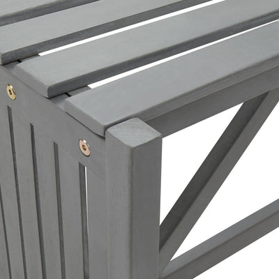 vidaXL Garden Corner Bench with Planter 117cm Solid Acacia Wood Grey