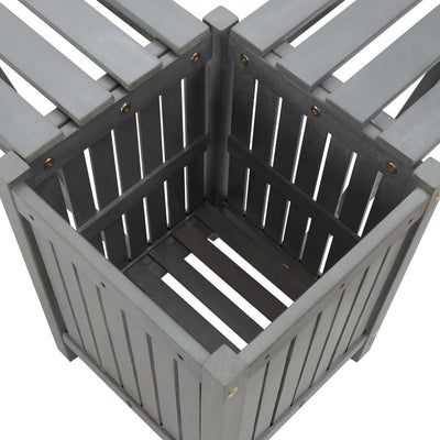 vidaXL Garden Corner Bench with Planter 117cm Solid Acacia Wood Grey