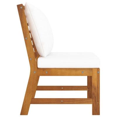 vidaXL 3 Piece Garden Lounge Set with Dark Grey Cushion Solid Acacia Wood