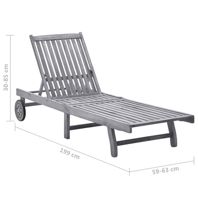 vidaXL Sun Lounger Solid Acacia Wood