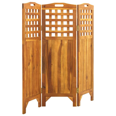 vidaXL 3-Panel Room Divider 121x2x170 cm Solid Acacia Wood