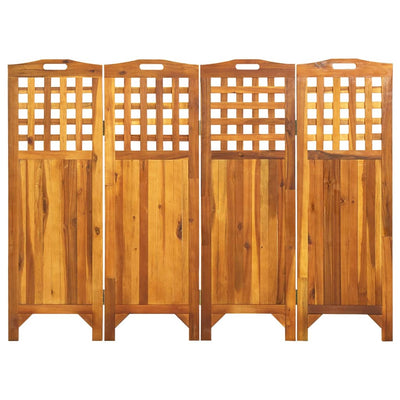 vidaXL 4-Panel Room Divider 161x2x170 cm Solid Acacia Wood