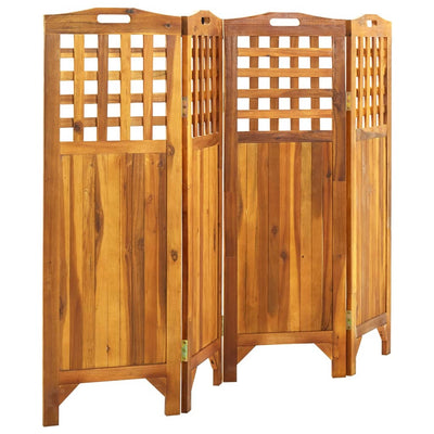 vidaXL 4-Panel Room Divider 161x2x170 cm Solid Acacia Wood