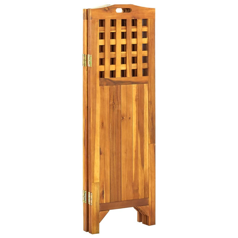 vidaXL 4-Panel Room Divider 161x2x170 cm Solid Acacia Wood