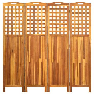 vidaXL 4-Panel Room Divider 161x2x170 cm Solid Acacia Wood