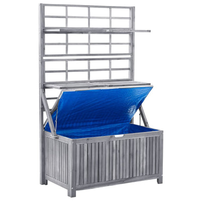 vidaXL Storage Box with Trellis 99x55x160 cm Solid Acacia Wood