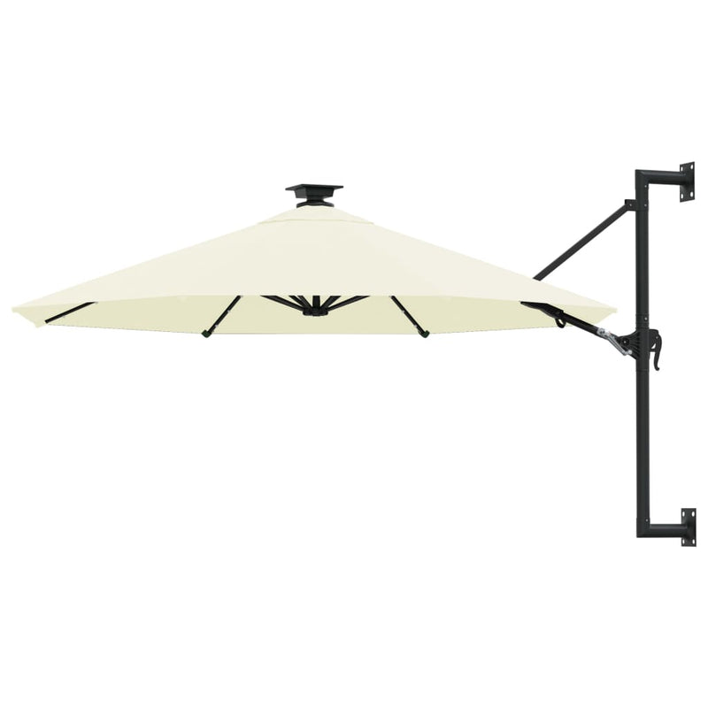 vidaXL Wall-mounted Garden Parasol with LEDs 300 cm Anthracite
