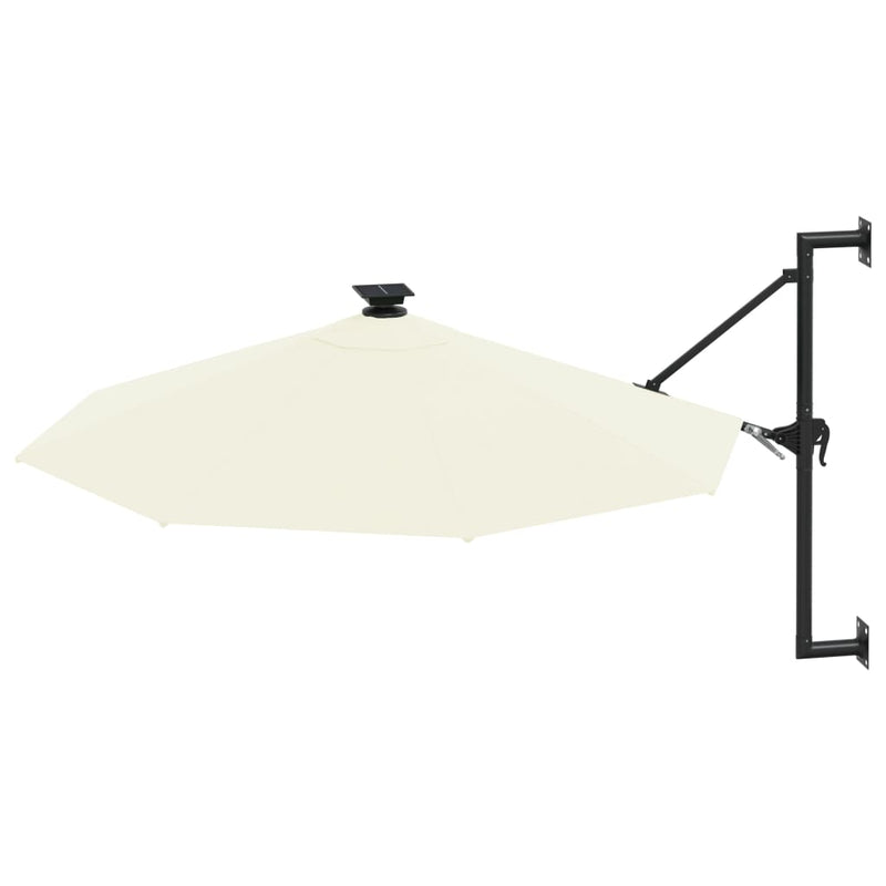 vidaXL Wall-mounted Garden Parasol with LEDs 300 cm Anthracite