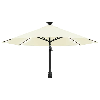 vidaXL Wall-mounted Garden Parasol with LEDs 300 cm Anthracite