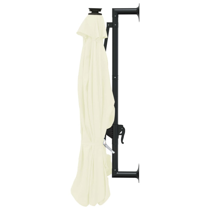 vidaXL Wall-mounted Garden Parasol with LEDs 300 cm Anthracite