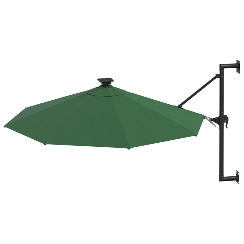 vidaXL Wall-mounted Garden Parasol with LEDs 300 cm Anthracite