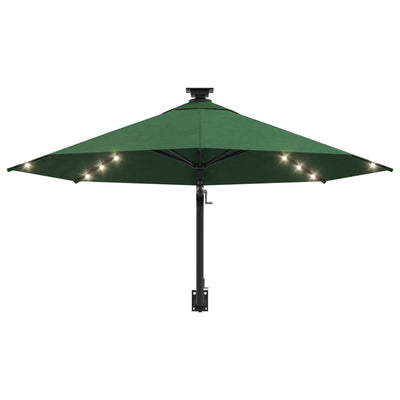 vidaXL Wall-mounted Garden Parasol with LEDs 300 cm Anthracite