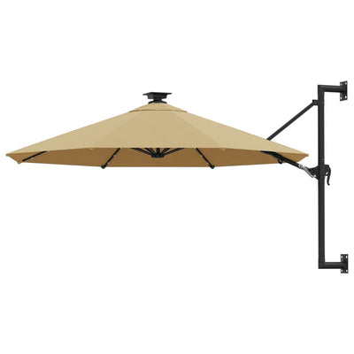vidaXL Wall-mounted Garden Parasol with LEDs 300 cm Anthracite