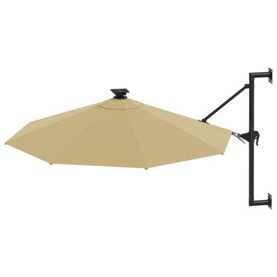 vidaXL Wall-mounted Garden Parasol with LEDs 300 cm Anthracite
