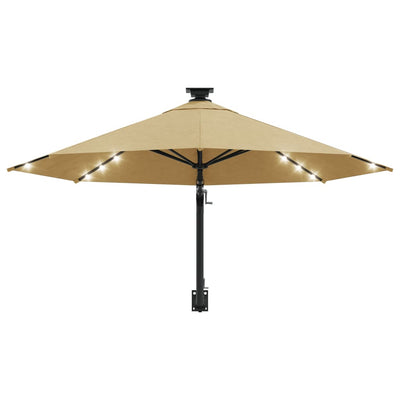 vidaXL Wall-mounted Garden Parasol with LEDs 300 cm Anthracite