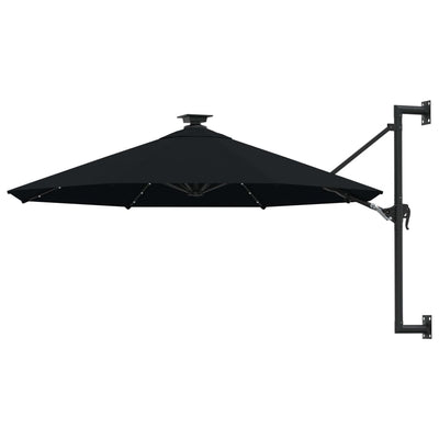 vidaXL Wall-mounted Garden Parasol with LEDs 300 cm Anthracite