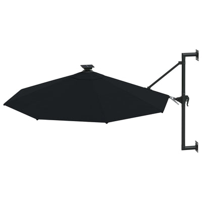 vidaXL Wall-mounted Garden Parasol with LEDs 300 cm Anthracite