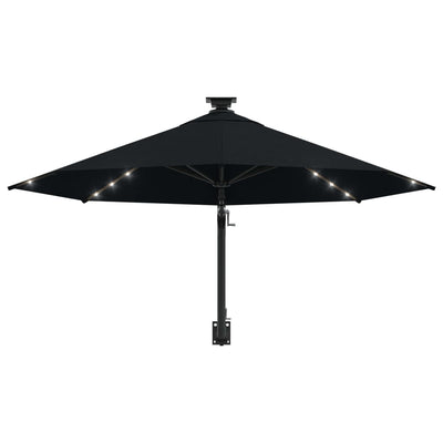 vidaXL Wall-mounted Garden Parasol with LEDs 300 cm Anthracite