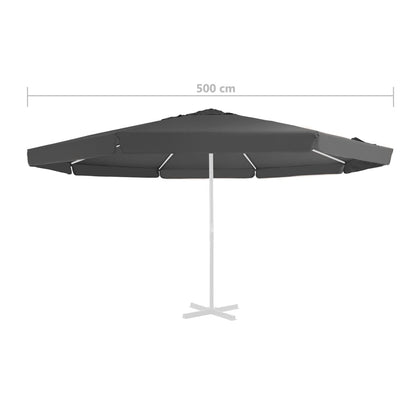 vidaXL Replacement Fabric for Outdoor Parasol Anthracite 500 cm