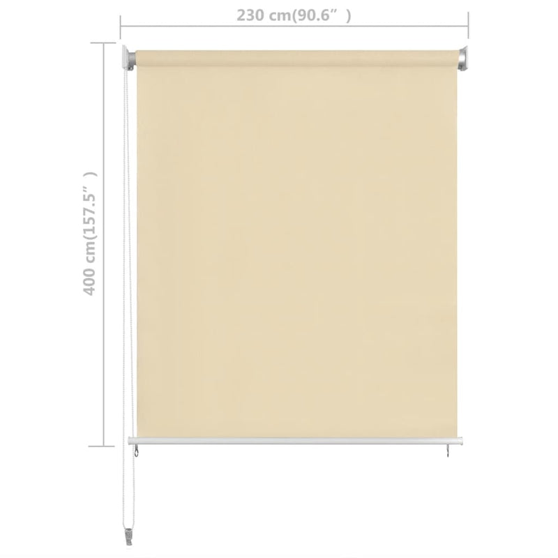 vidaXL Outdoor Roller Blind Cream 400x230 cm HDPE