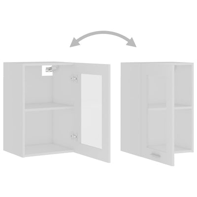 vidaXL Hanging Glass Cabinet Lyon Black 40x31x60 cm Engineered Wood