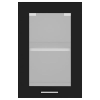 vidaXL Hanging Glass Cabinet Lyon Black 40x31x60 cm Engineered Wood