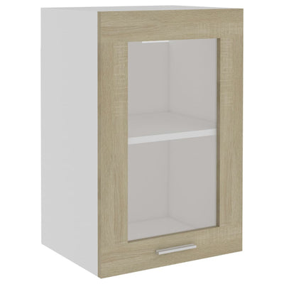 vidaXL Hanging Glass Cabinet Lyon Black 40x31x60 cm Engineered Wood