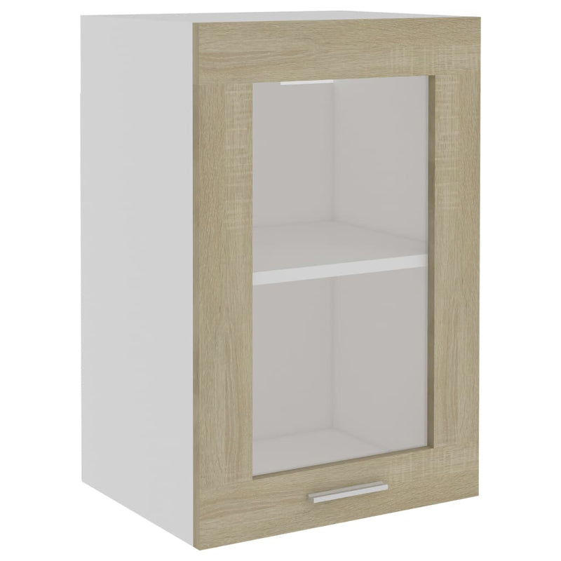 vidaXL Hanging Glass Cabinet Lyon Black 40x31x60 cm Engineered Wood