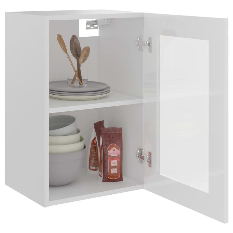 vidaXL Hanging Glass Cabinet Lyon Black 40x31x60 cm Engineered Wood