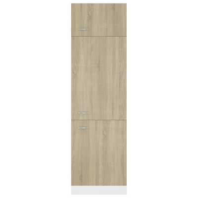 vidaXL Refrigerator Cabinet Sonoma Oak 60x57x207 cm Engineered Wood