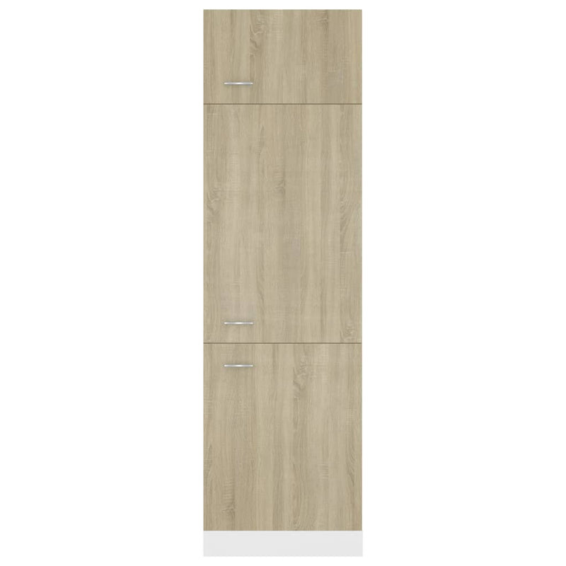vidaXL Refrigerator Cabinet Sonoma Oak 60x57x207 cm Engineered Wood
