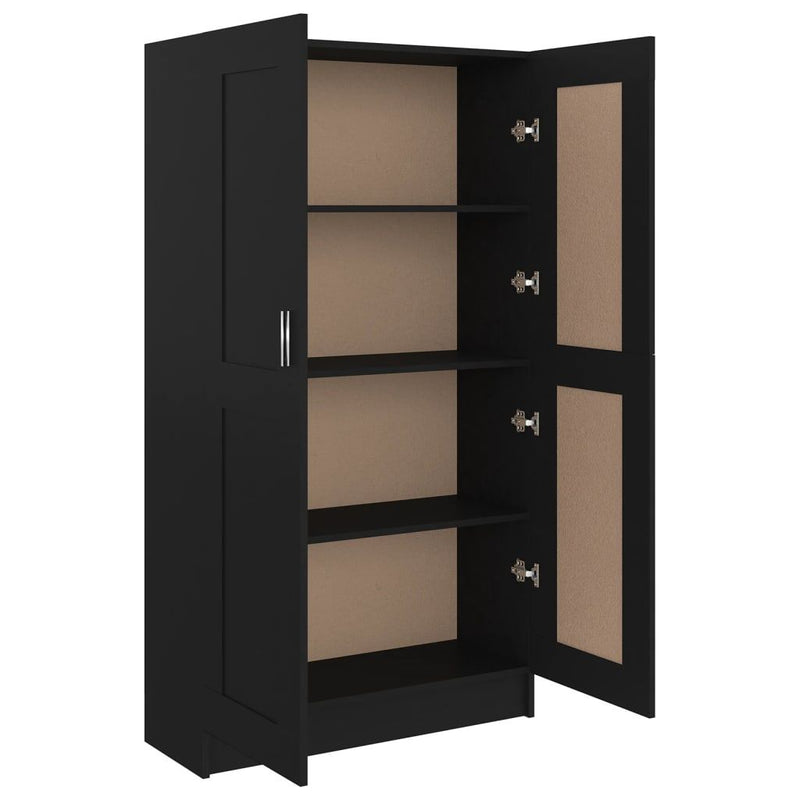 vidaXL Book Cabinet Black 82.5x30.5x150 cm Engineered Wood
