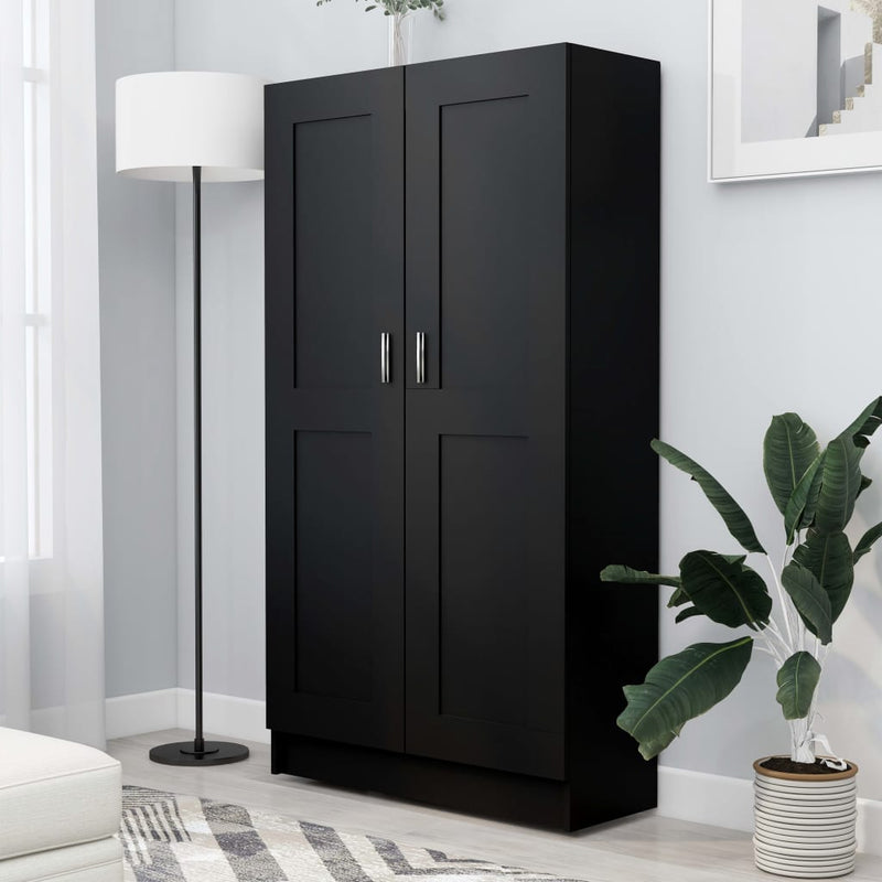 vidaXL Book Cabinet Black 82.5x30.5x150 cm Engineered Wood