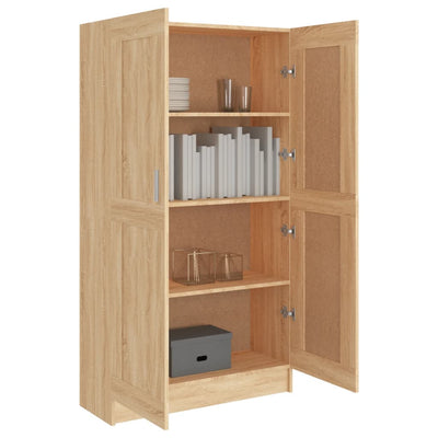 vidaXL Book Cabinet Black 82.5x30.5x150 cm Engineered Wood