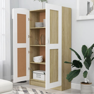 vidaXL Book Cabinet Black 82.5x30.5x150 cm Engineered Wood