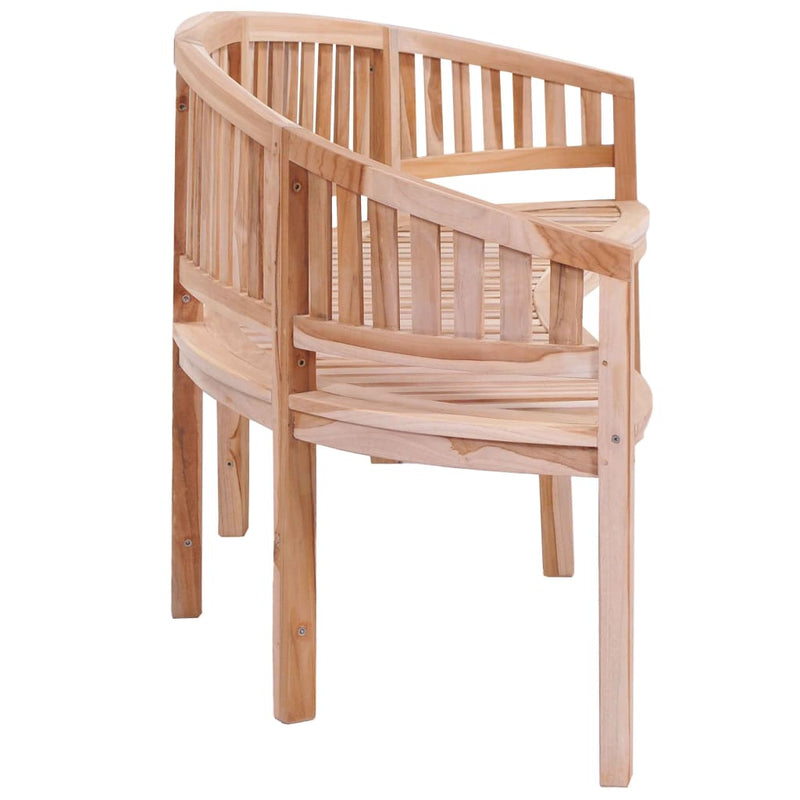 vidaXL Banana Bench 200 cm Solid Teak Wood