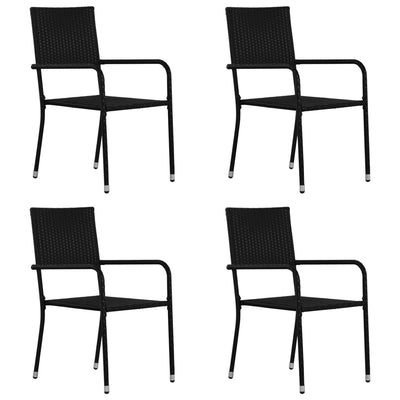 vidaXL Outdoor Dining Chairs 4 pcs Poly Rattan Anthracite