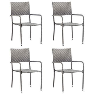 vidaXL Outdoor Dining Chairs 4 pcs Poly Rattan Anthracite