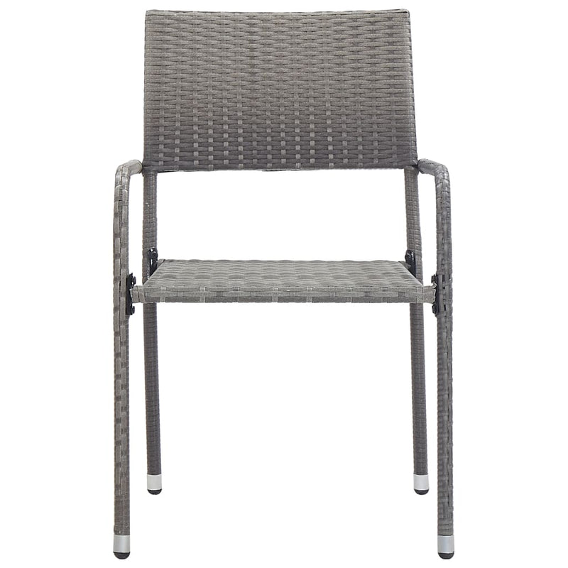 vidaXL Outdoor Dining Chairs 4 pcs Poly Rattan Anthracite