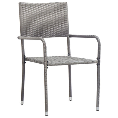vidaXL Outdoor Dining Chairs 4 pcs Poly Rattan Anthracite